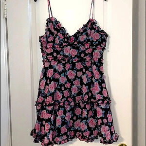 Black floral dress with shimmer super cute
